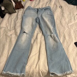 Light Blue Distressed Women's Jeans